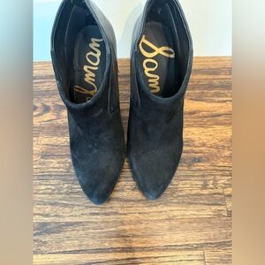 Sam Edelman Woman's Black Suede Ankle Boots-